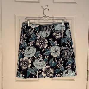 Blue floral print skirt